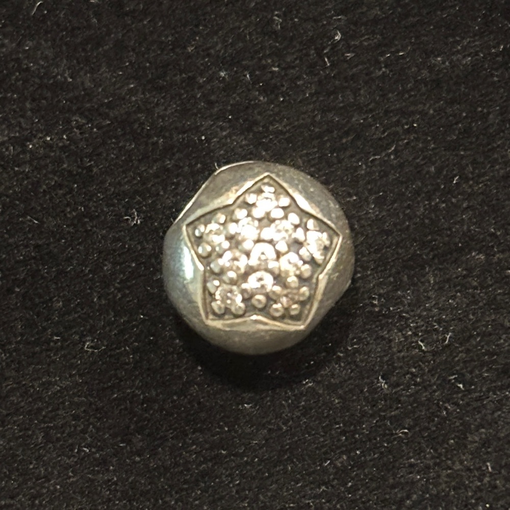 Pandora 925 Silver Star Clip Charm With Clear CZ Accents